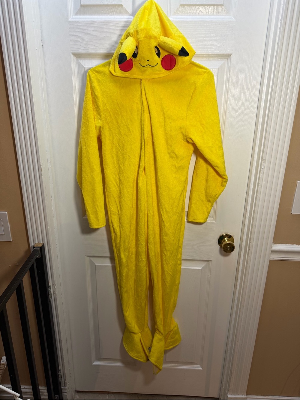 Pikachu Yellow Hooded Onesie Costume Youth 8-10
